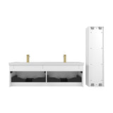 Blossom Positano 60" 1-Drawer Matte White Wall-Mounted Double Vanity Base