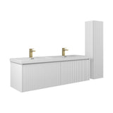 Blossom Positano 60" 1-Drawer Matte White Wall-Mounted Double Vanity Base