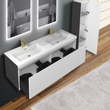 Blossom Positano 60" 1-Drawer Matte White Wall-Mounted Double Vanity Base