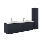 Blossom Positano 60" 1-Drawer Night Blue Wall-Mounted Double Vanity Base