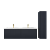 Blossom Positano 60" 1-Drawer Night Blue Wall-Mounted Double Vanity Base
