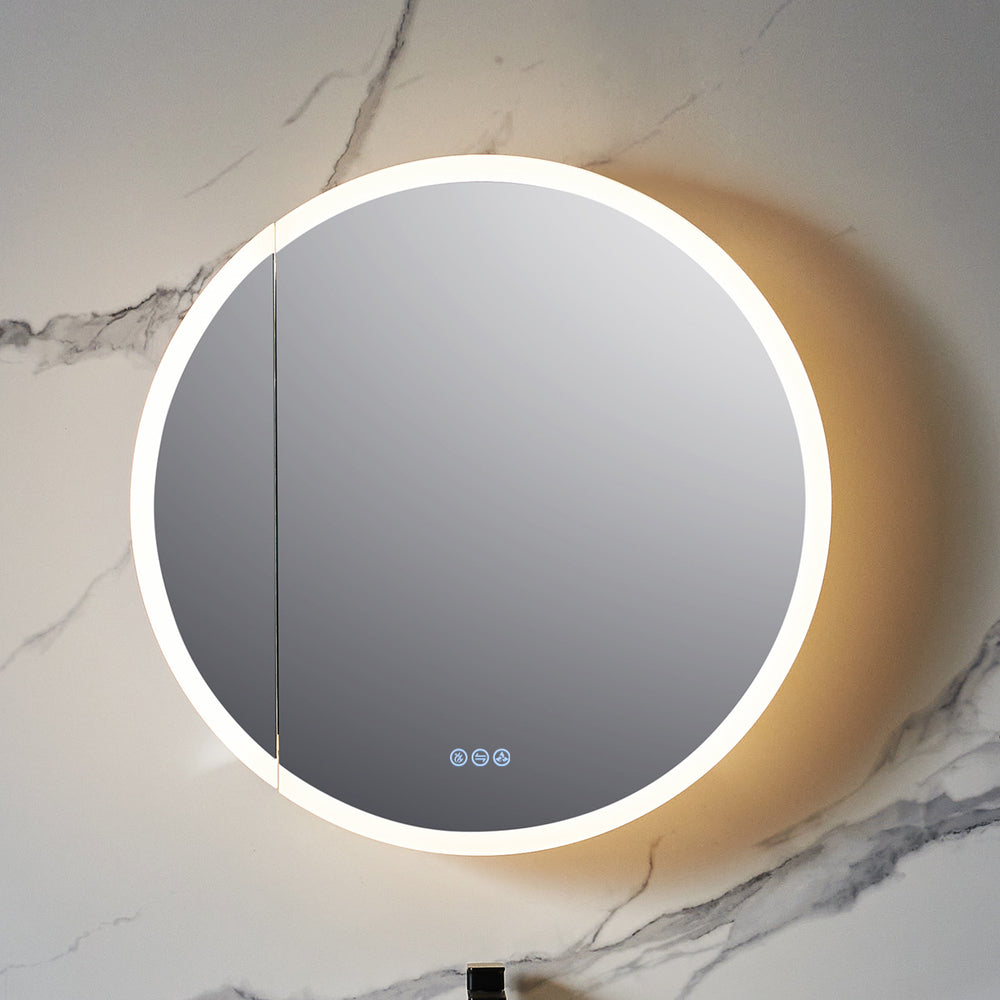 Blossom Regulus 32" x 6" Round LED Medicine Cabinet MCL9 R32 Left