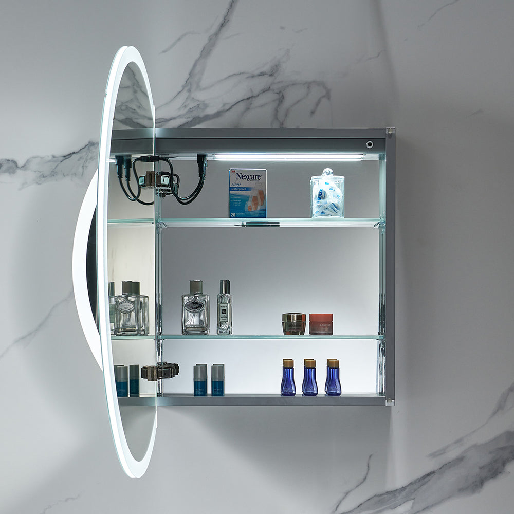 Blossom Regulus 32" x 6" Round LED Medicine Cabinet MCL9 R32 Left