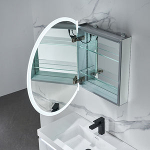 Blossom Regulus 32" x 6" Round LED Medicine Cabinet MCL9 R32 Left