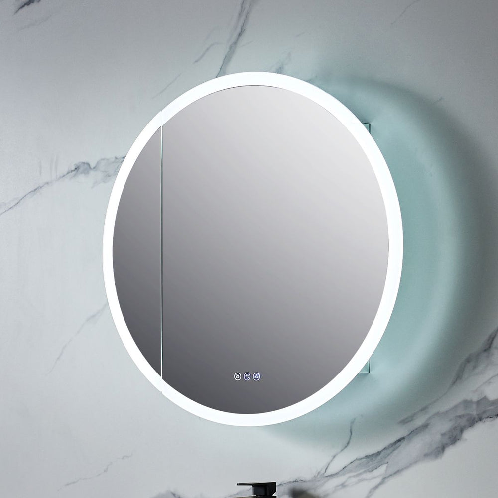 Blossom Regulus 32" x 6" Round LED Medicine Cabinet MCL9 R32 Left