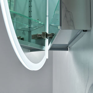 Blossom Regulus 32" x 6" Round LED Medicine Cabinet MCL9 R32 Left