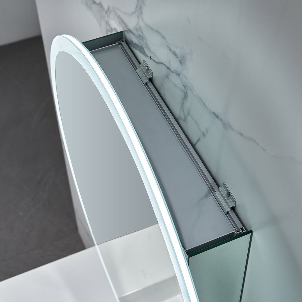 Blossom Regulus 32" x 6" Round LED Medicine Cabinet MCL9 R32 Right