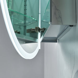 Blossom Regulus 32" x 6" Round LED Medicine Cabinet MCL9 R32 Right