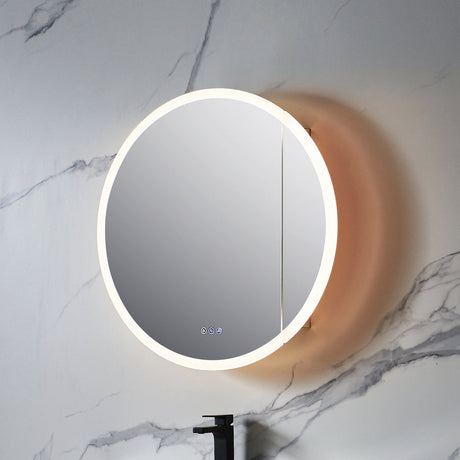 Blossom Regulus 32" x 6" Round LED Medicine Cabinet MCL9 R32 Right