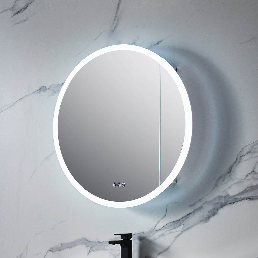 Blossom Regulus 32" x 6" Round LED Medicine Cabinet MCL9 R32 Right