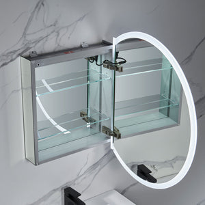 Blossom Regulus 32" x 6" Round LED Medicine Cabinet MCL9 R32 Right