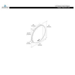 Blossom Regulus 32" x 6" Round LED Medicine Cabinet MCL9 R32 Right
