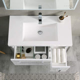 Blossom Riga 36" 2-Drawer Glossy White Freestanding Vanity Set With Acrylic Drop-In Single Sink