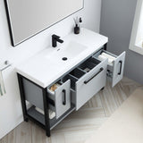 Blossom Riga 48" 3-Drawer Metal Gray Freestanding Vanity Base With An Open Shelf