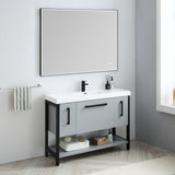 Blossom Riga 48" 3-Drawer Metal Gray Freestanding Vanity Base With An Open Shelf