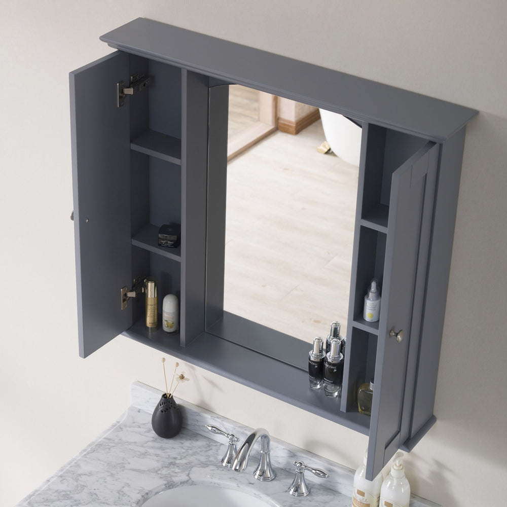 Blossom Rome 36" Charcoal Grey Wall-Mounted Rectangle Mirror Medicine Cabinet