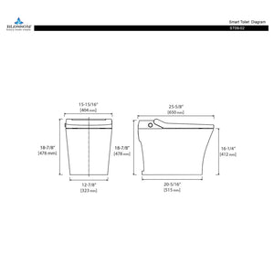 Blossom ST09 02 Heated Seat Smart Toilet with Soft Close Seat and Lid