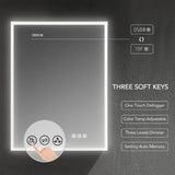Blossom Sirius 24" Recessed or Surface Mount Left and Right-Hinged Door LED Mirror Medicine Cabinet Set Of 2 With Adjustable Glass Shelves, Built-In Defogger, Dimmer, Digital Clock, Temp Display, USB & Electrical Outlet