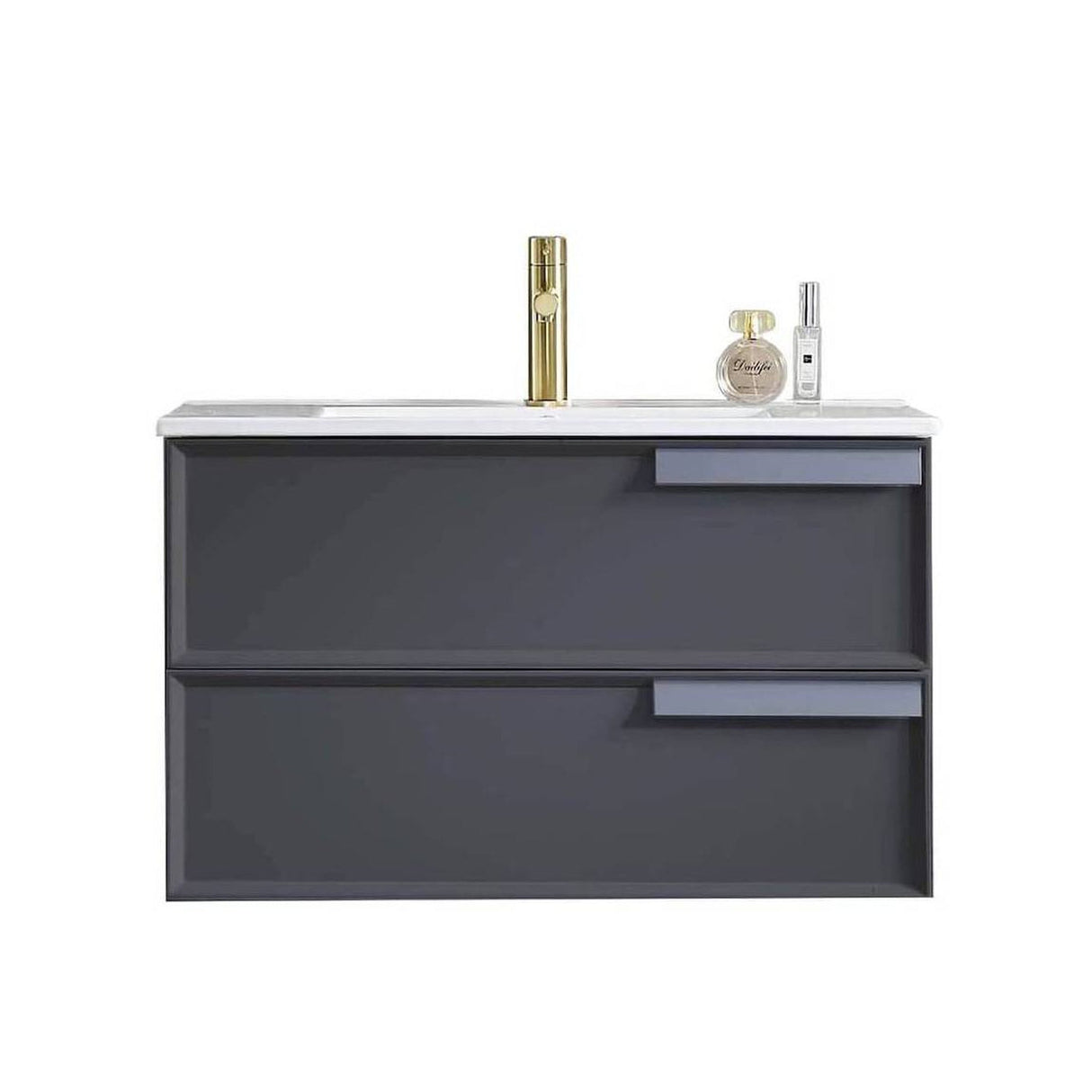 Blossom Sofia 30" 2-Drawer Matte Gray Wall-Mounted Vanity Base