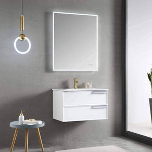 Blossom Sofia 30" 2-Drawer White Wall-Mounted Vanity Base