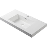 Blossom Sofia 36" 2-Drawer White Wall-Mounted Vanity Set With Acrylic Top and Integrated Single Sink