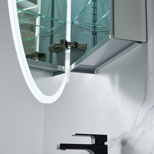 Blossom Spica 24" x 36" Oval Inside LED Light on Door Medicine Cabinet Left