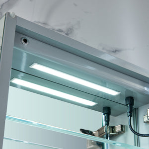 Blossom Spica 24" x 36" Oval Inside LED Light on Door Medicine Cabinet Left