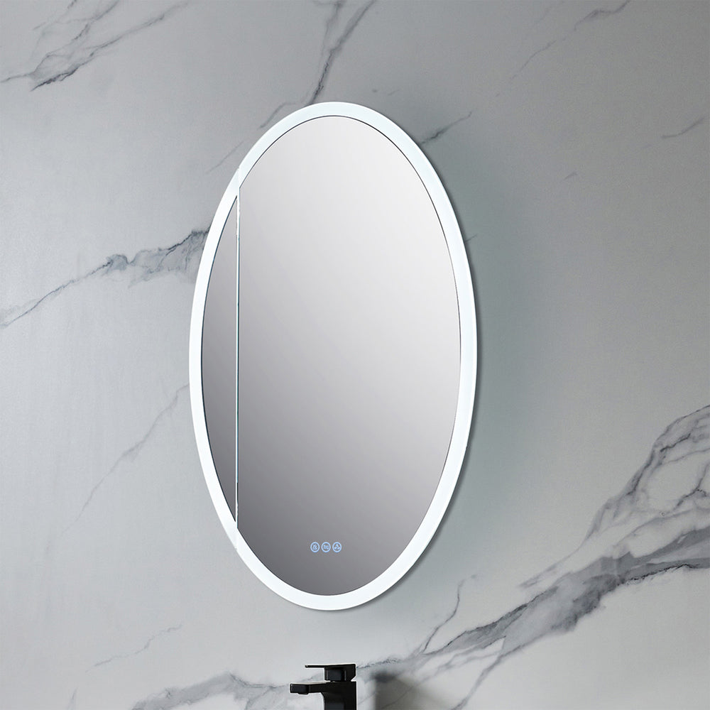 Blossom Spica 24" x 36" Oval Inside LED Light on Door Medicine Cabinet Left