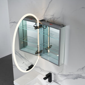 Blossom Spica 24" x 36" Oval Inside LED Light on Door Medicine Cabinet Left