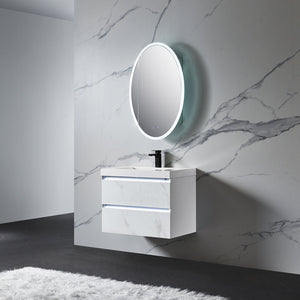 Blossom Spica 24" x 36" Oval Inside LED Light on Door Medicine Cabinet Left