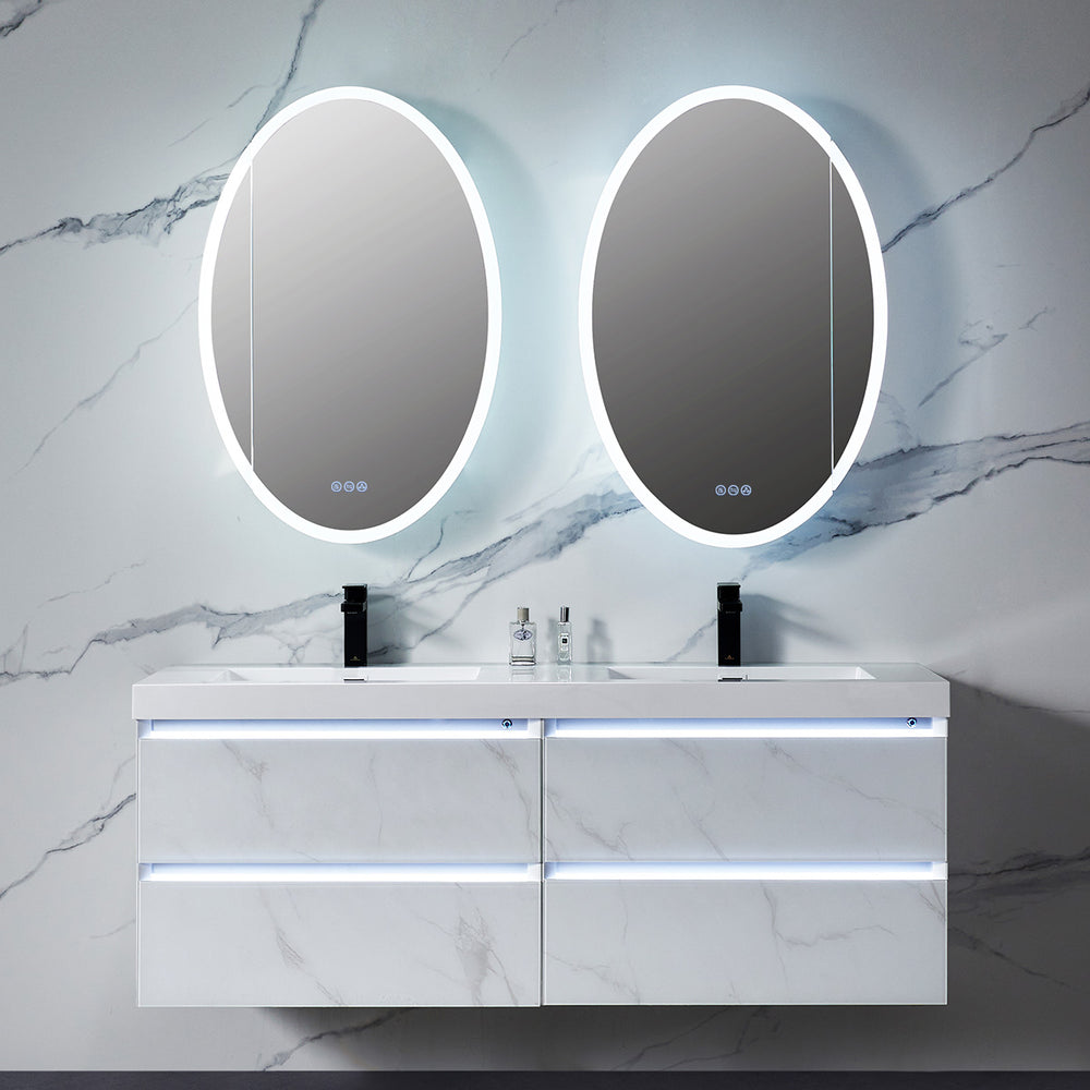 Blossom Spica 24" x 36" Oval Inside LED Light on Door Medicine Cabinet Left