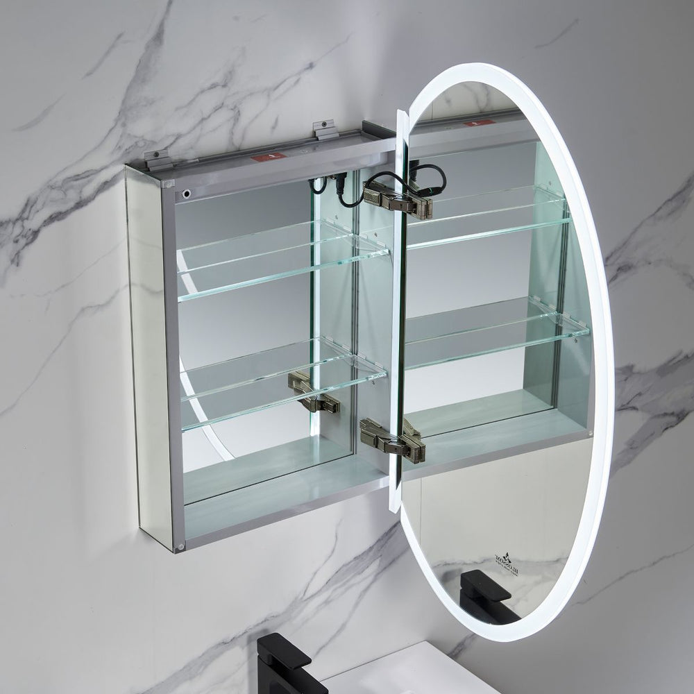 Blossom Spica 24" x 36" Oval Inside LED Light on Door Medicine Cabinet Right