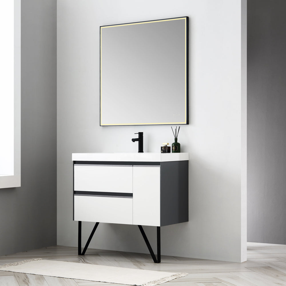 Blossom Stellar 48" x 30" Brush Gold Wall-Mounted Rectangle LED Mirror