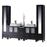 Blossom Sydney 102" Espresso Freestanding Vanity With Ceramic Double Vessel Sinks