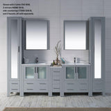 Blossom Sydney 102" Metal Gray Freestanding Vanity Base