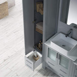 Blossom Sydney 102" Metal Gray Freestanding Vanity With Ceramic Double Vessel Sinks