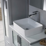 Blossom Sydney 102" Metal Gray Freestanding Vanity With Ceramic Double Vessel Sinks