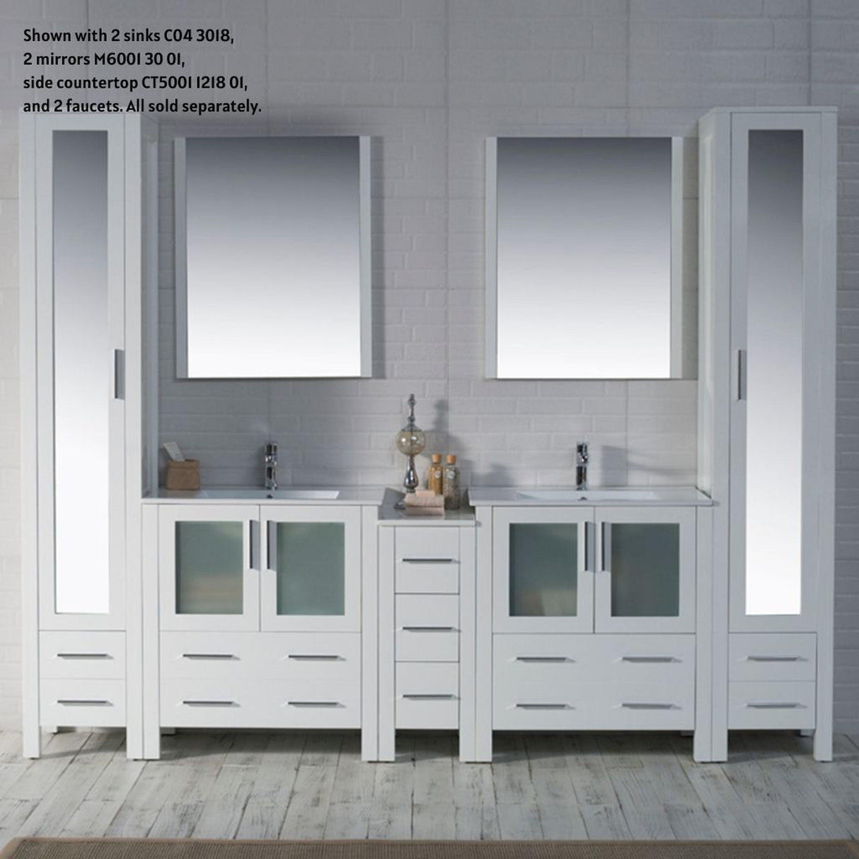 Blossom Sydney 102" White Freestanding Vanity Base
