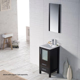 Blossom Sydney 16" Espresso Freestanding Vanity Set With Integrated Single Sink Ceramic Top and Mirror