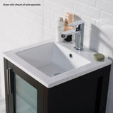 Blossom Sydney 16" Espresso Freestanding Vanity Set With Integrated Single Sink Ceramic Top and Mirror