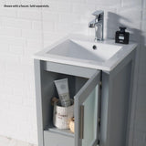 Blossom Sydney 16" Metal Gray Freestanding Vanity Set With Integrated Single Sink Ceramic Top and Mirror
