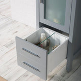 Blossom Sydney 16" Metal Gray Freestanding Vanity Set With Integrated Single Sink Ceramic Top and Mirror