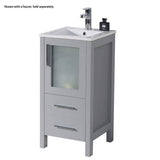 Blossom Sydney 16" Metal Gray Freestanding Vanity Set With Integrated Single Sink Ceramic Top