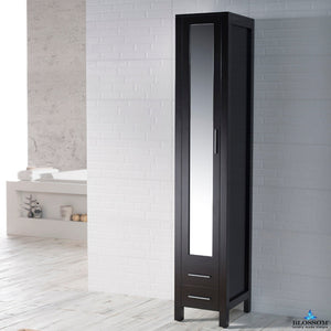 Blossom Sydney 16" x 82" Espresso Mirror Linen Cabinet (Left Side)