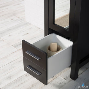 Blossom Sydney 16" x 82" Espresso Mirror Linen Cabinet (Left Side)