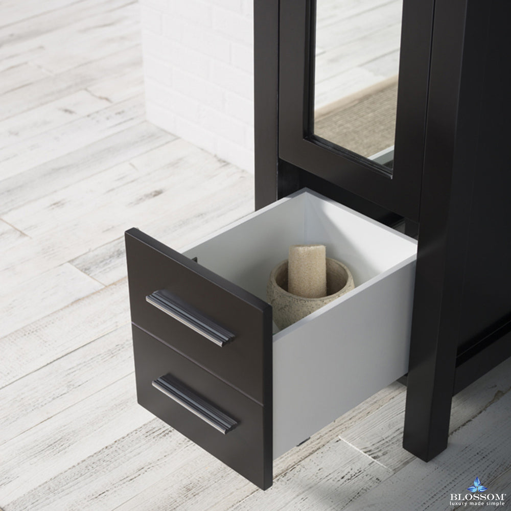 Blossom Sydney 16" x 82" Espresso Mirror Linen Cabinet (Left Side)