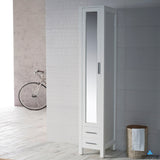 Blossom Sydney 16" x 82" Glossy White Mirror Linen Cabinet (Left Side)