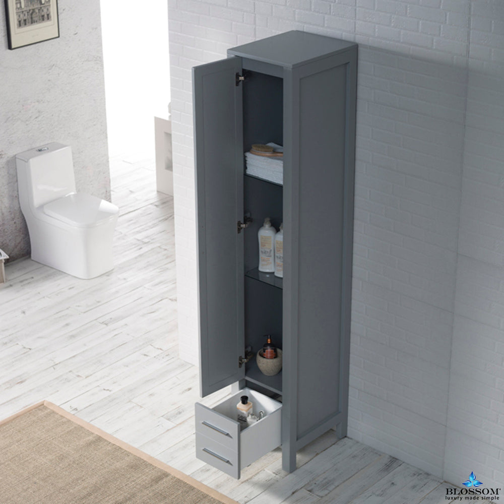 Blossom Sydney 16" x 82" Metal Grey Mirror Linen Cabinet (Left Side)