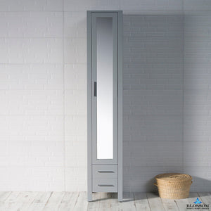 Blossom Sydney 16" x 82" Metal Grey Mirror Linen Cabinet (Right Side)