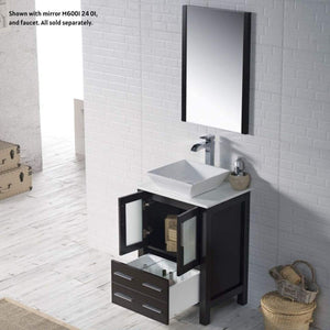 Blossom Sydney 24" Espresso Freestanding Vanity Set With Ceramic Vessel Single Sink